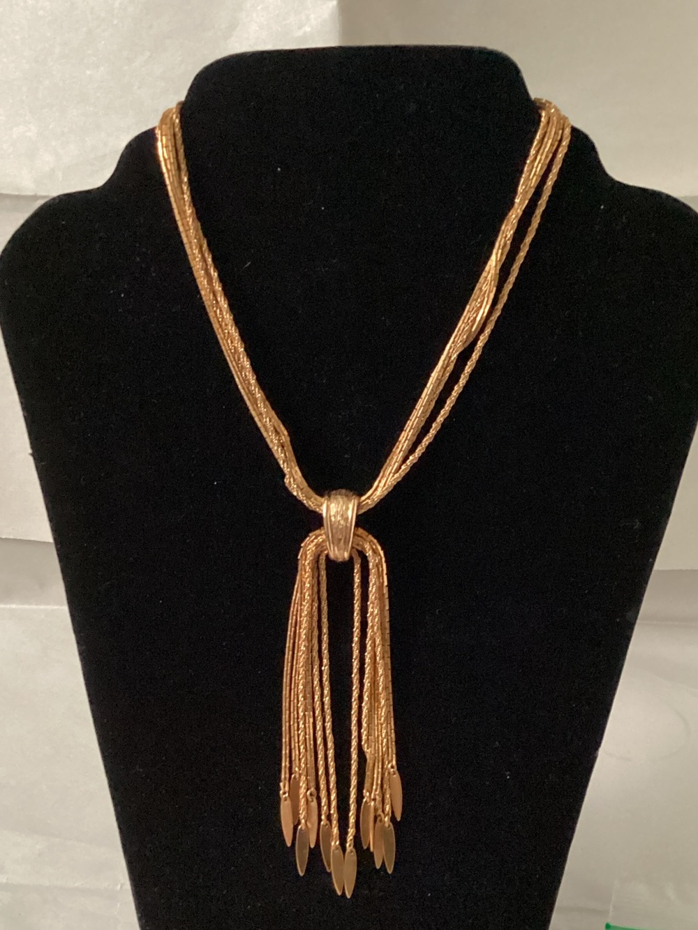 Monet Gold Multi-Strand Tassel Necklace